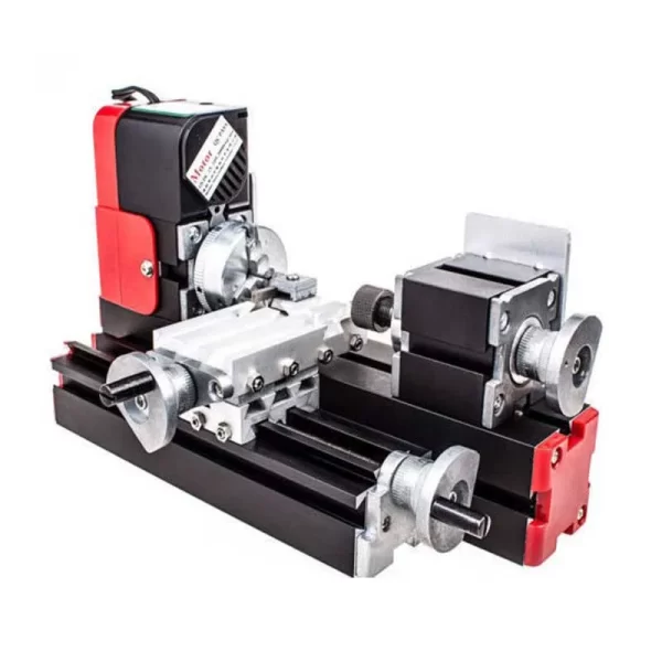 Mini torno giratório de metal, ferramenta DIY, grande potência, 20W, 20000rev/min Motor, um conjunto de metal em miniatura
