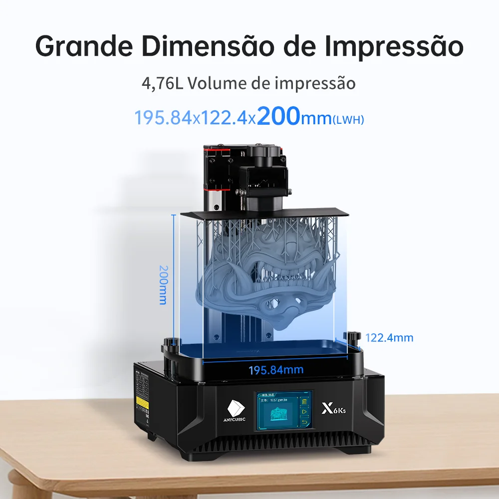 ANYCUBIC-Impressora 3D Photon Mono X, 6K, 9.1 "LCD SLA, alta velocidade, resina UV, tamanho de impressão 200x196x 122mm - Image 4