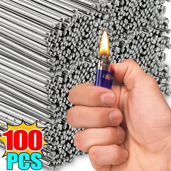 Alumínio Universal Prata Soldadura Rod, Cored Fio, Baixa Temperatura, Fácil Derreter, Solda Sem Necessidade, Pó Weld Bar, 100 Pcs, 10Pcs