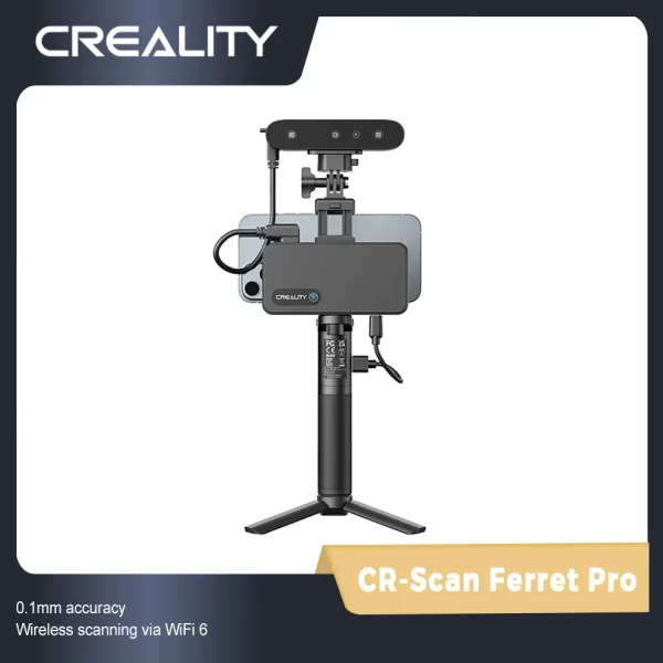 Creality-CR-Scan Ferret Pro Scanner Portátil Portátil 3D, Rastreamento Anti-Shake, WiFi6 Digitalização Sem Fio, 0,1 milímetros de Precisão, 24 Bit