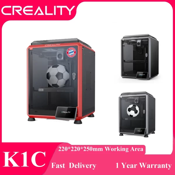 Creality-K1C Impressora 3D com câmera AI, atualização K1, 600mm, s Auto Nivelamento, Extrusora Direta Robusta, Impressão Tri-Alta Velocidade