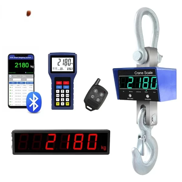 Digital Hoist Pesando Escala do Guindaste, Escala de suspensão resistente, Gancho sem fio eletrônico sem fio, 2T, 10Ton, 1000kg
