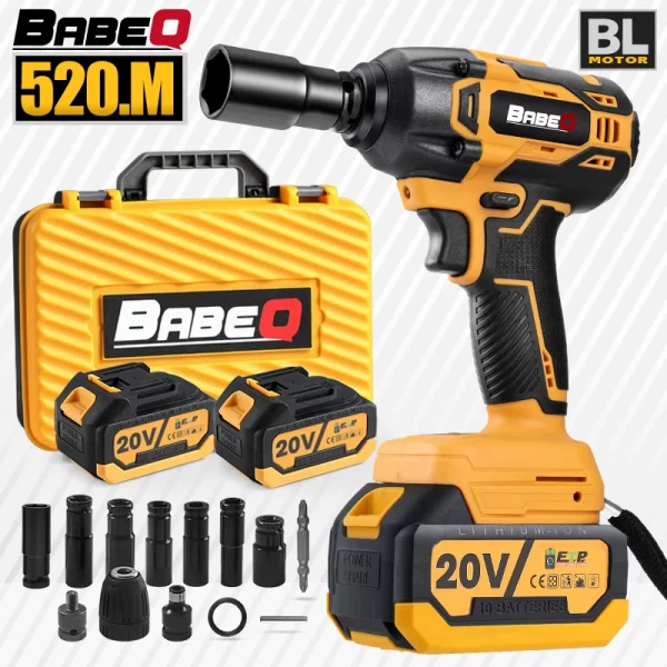 Brushless Chave de Impacto Elétrica, sem fio Automóvel Reparação Ferramentas Elétricas para Makita 18V Bateria, 1/2 "Soquete, 520NM