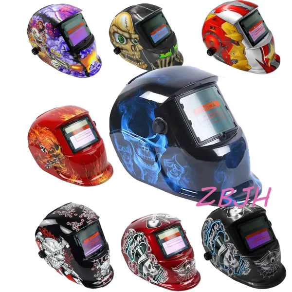Solar Automatic Li Battery Welding Helmet, Máscara de escurecimento automático elétrico, DIN4 9-13 TIG MIG