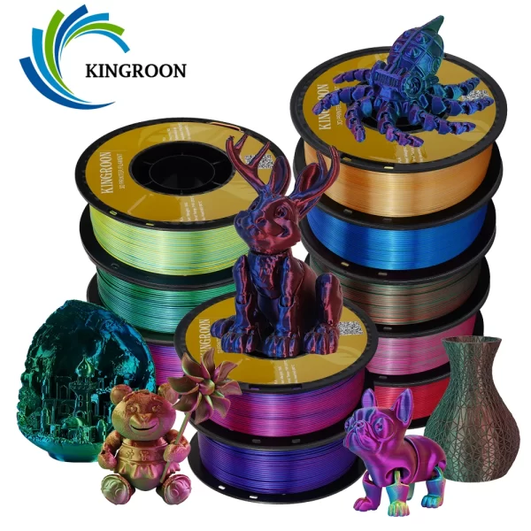 Filamento De Plástico Para Impressora 3D, Filamento PLA De Seda, Materiais De Impressão, FDM, FDM, 22 lbs, 3 Cores, 10kg, 22 lbs