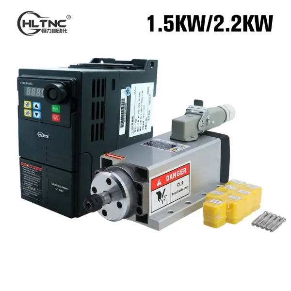 HLTNC-Kit De Eixo Refrigerado A Ar, Gravador CNC, Roteador de Fresagem, HS320, Inversor 400Hz, VFD, ER11, ER20, 1.5kW, 2.2kW, 220V AC