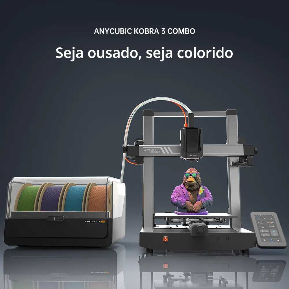 ANYCUBIC-Impressora 3D FDM Multicolorida, Combo K3, Velocidade
