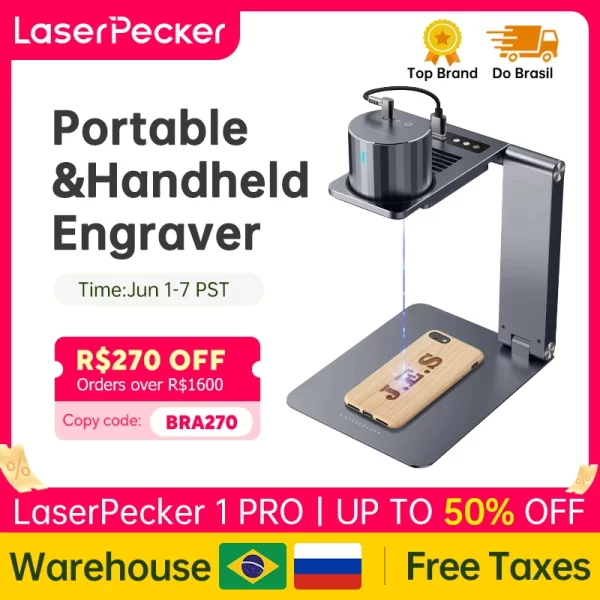 Laser LaserPecker 1 Pro Mini Máquina De Gravura A Laser Portátil, Gravador Compacto DIY