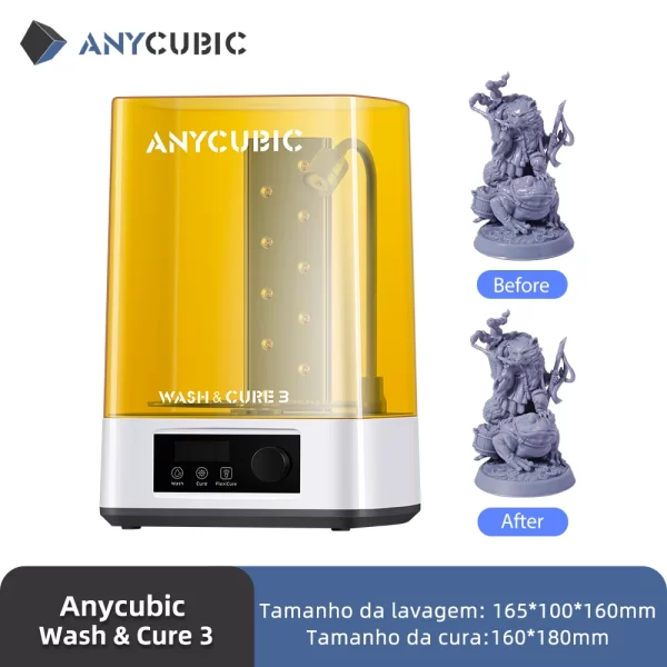 Anycubic Máquina de Lavar e Curar, Grande Volume, 2 em 1, SLA, LCD, DLP, Resina, Impressora 3D, Photon Mono 2, 3, 4 Litros
