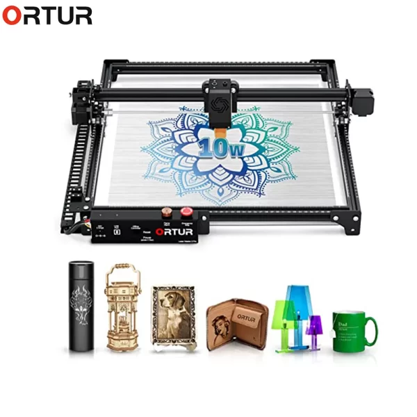 Máquina de corte a laser Ortur Cortador a laser de alta densidade 10W Alta velocidade 15000 mm/min Air Assist Cortar 30mm Acrílicos 20mm Madeira