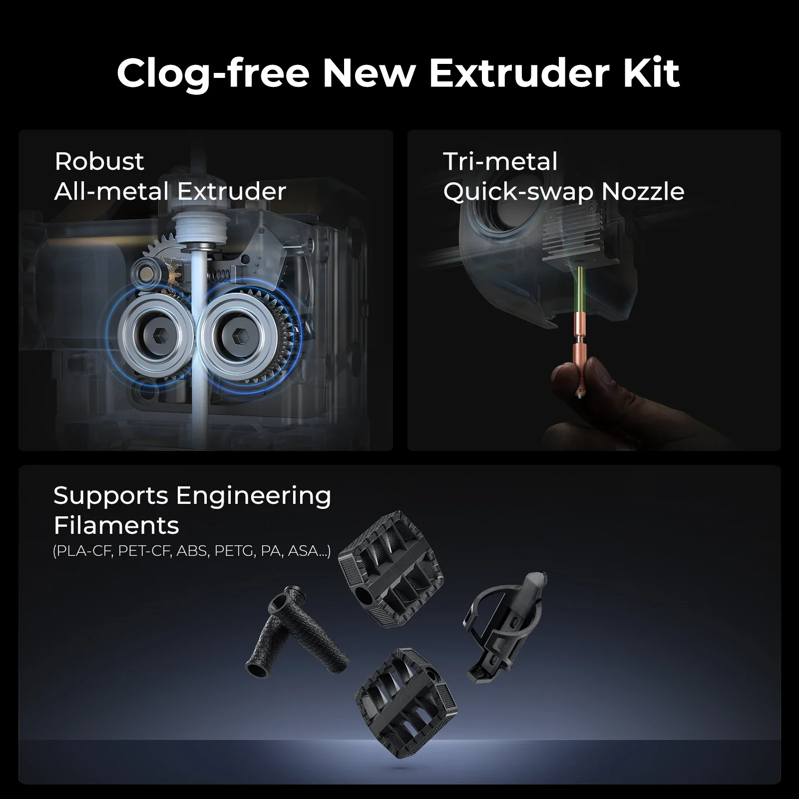 Creality-K1C Impressora 3D com 600mm s Velocidade de impressão, Al Camera Clog-Free Extrusora Kit, Tri-metal Unicorn Bico, rápido para trocar - Image 4