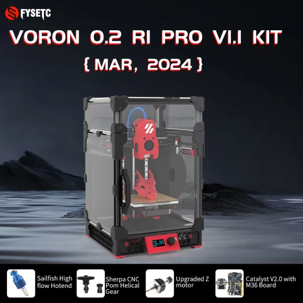 FYSETC-Kit de Impressora 3D Corexy, Voron 0.2, R1, V1.1 Pro, Atualizado, Catalyst Kit, V2.0, M36 Motherboard, Sailfish, High Flow, Hotend