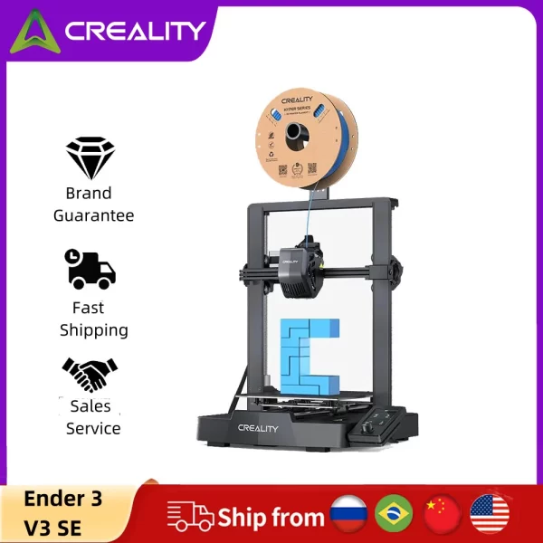 Creality-Auto Nivelamento Impressora 3D, Impressora, Extrusão Direta, Impressão Altamente Capaz Mais Rápida, Qualidade Louvável, Ender 3, V3 SE, 250mm, s