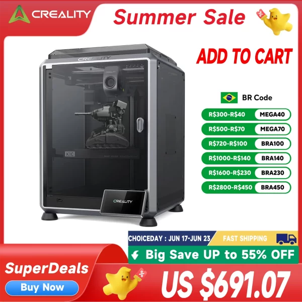 Creality-Auto Nivelamento Impressora 3D com Câmera AI, Impressão Rápida, Sem Entorpamento, Extrusora Direta, Velocidade, Atualização, 300 ℃, 600 mms