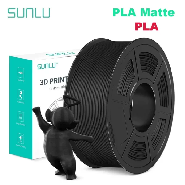 SUNLU-Filamento transparente fosco para impressora FDM, ferida lisa, PLA, PLA, 1,75mm, 1kg Spool, 2.2lbs, impressora FDM, 1 rolo
