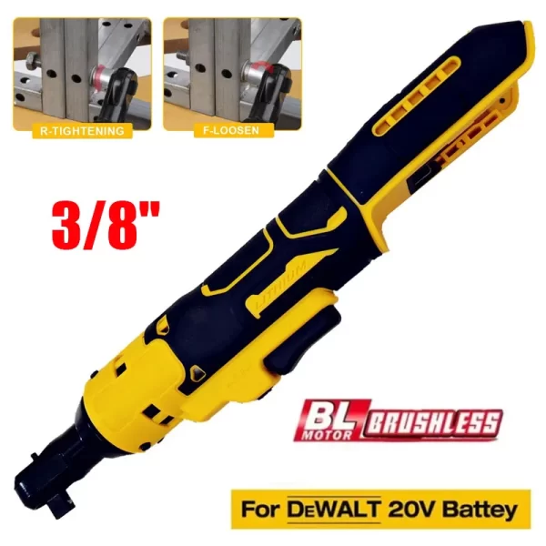 Chave de catraca elétrica sem fio, Impact Removal Screw Nut, Reparar Ferramentas Elétricas para Dewalt, 18V, Bateria 20V, 220 NM, 3,8''