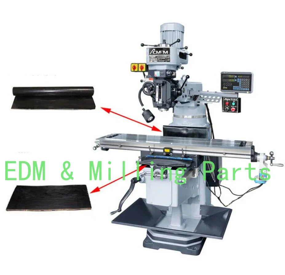 CNC Milling Machine Parte, tipo acordeão, tampa de maneira retrátil, frente e verso, Bridgeport Mill Parte, 1Set, 2Pcs