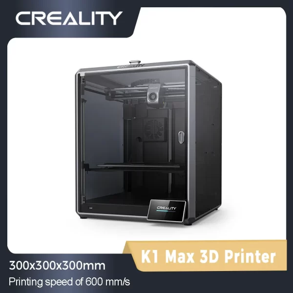 Creality-K1 Max impressora 3D com câmera AI LiDAR, mãos-livres duplas, nivelamento automático, extrusora direta de engrenagem dupla, velocidade de impressão 600 m/s