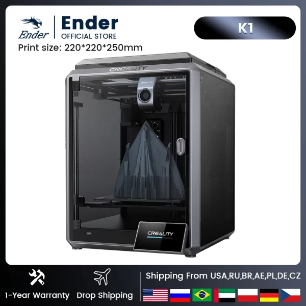 Creality-Nivelamento Automático Placa de Construção Flexível, Impressora 3D, Speedy, Tamanho de Impressão, 600mm, s, 220x220x250mm, K1