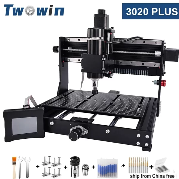 TWOWIN CNC 3020 Plus Laser Engravr Máquina CNC 500W Spindle GRBL Controle DIY Fresadora Máquina De Madeira Router Impressora