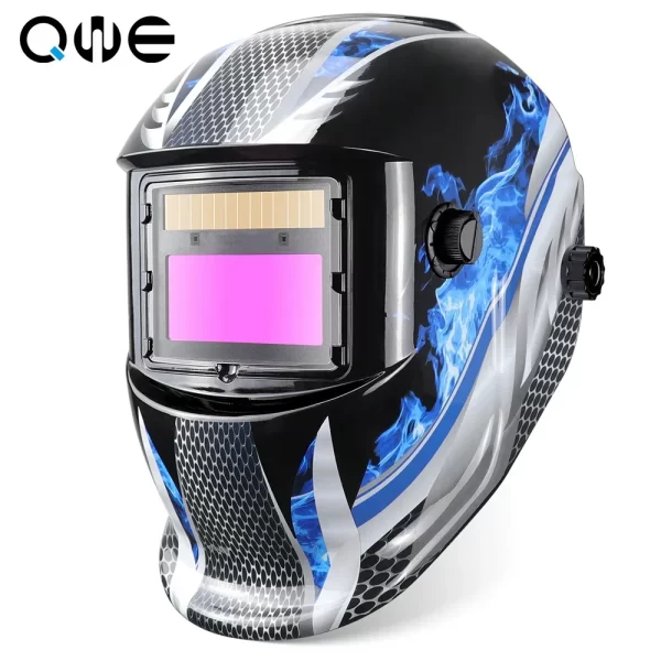 Máscara de soldagem elétrica profissional Capacete de escurecimento automático Faixa ajustável MIG, MMA Tampas de lente para máquina de solda
