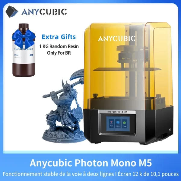 ANYCUBIC-Impressora 3D Photon Mono M5 Resin, Alta Velocidade, Plataforma Gravada a Laser, Tamanho de Impressão, SLA, 12K, 10.1 ", 200x218x123mm