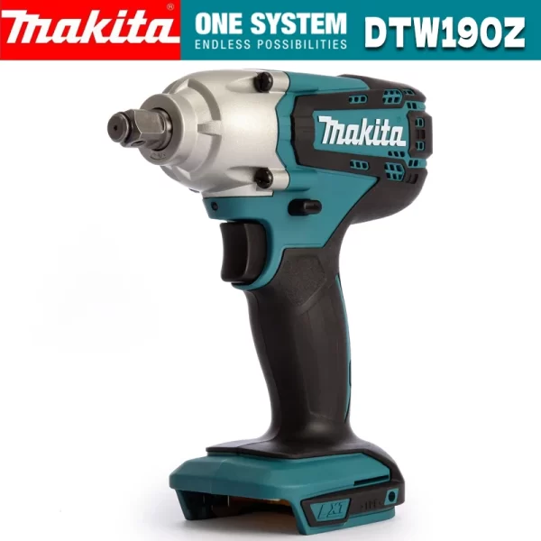 Makita LXT Chave de Impacto Sem Fio, Ferramenta de Reparação Profissional, Ferramentas Elétricas, Chave Elétrica Recarregável, Torque 190 Nm, DTW190, 18V