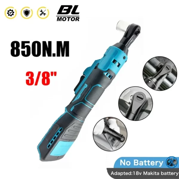 Chave de Catraca Elétrica Sem Fio Chave De Fenda Recarregável, Porca De Parafuso De Remoção, Ferramentas De Reparação De Carro Para Makita, Bateria 18V, 850N.M, 3 em, 8 em