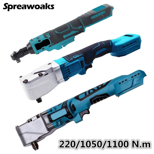 Cordless Elétrica Ratchet Wrench, Reparação Car Ferramentas Elétricas, Parafuso Driver Porca, Makita Bateria 18V, 220, 1050, 1100NM, 1/2 '', 3/8''