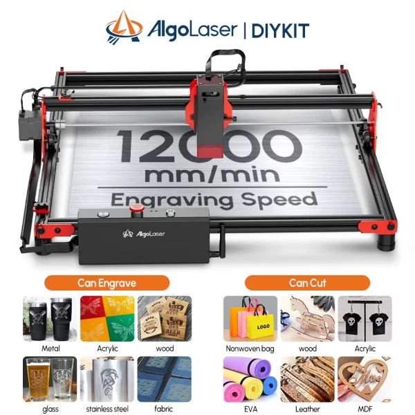 AlgoLaser-CNC gravura máquina de corte, Mestre Gravador, cortador para iniciantes, mesa Woodworking, vidro do metal, Kit DIY, 40x40cm