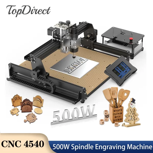 CNC Laser Engraving Milling Machine, Impressora 3D para Madeira, PCB, Alumínio, Aço Inoxidável, 4540, 500W Spindle, 40W
