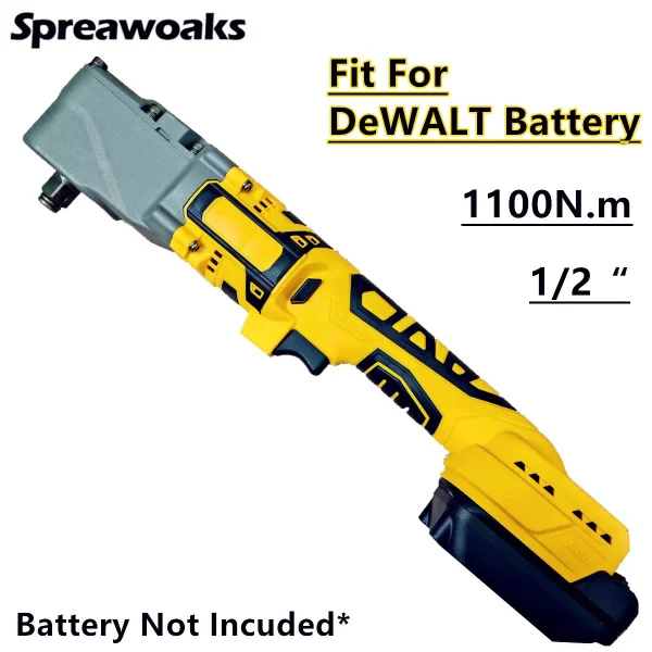Brushless Ratchet Wrench para Dewalt, Motorista Elétrico Sem Fio, Remoção Parafuso Porca, Ferramentas do reparo do carro, Bateria 20V, 1100N.m, 1/2"