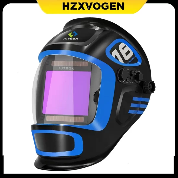 HITBOX-Auto Escurecimento Rápido Capacete de Soldagem, Máscara Ture Color, Super Large View, Capacete para MIG, TIG, ARC Welder Machine