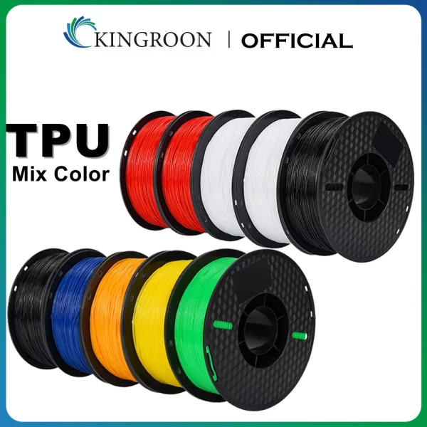 Kingroon-Filamento TPU flexível para impressora 3D, material plástico macio, não tóxico, 1,75mm, 5kg, 10kg