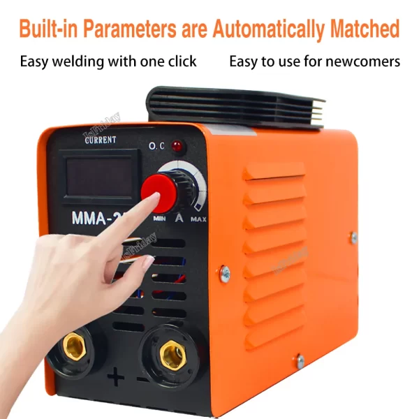 Máquina de solda elétrica com caixa de armazenamento, arco inversor, soldadores atuais ajustáveis, MMA-250, 20-250A