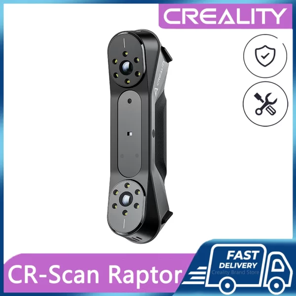 Crealidade-Scanner 3D Portátil, CR-Scan, Raptor, Linhas Múltiplas, Azul, NIR, Consumidor, Impressão 3D, Até 60FPS, Velocidade de Digitalização
