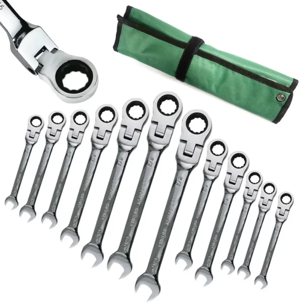 WOZOBUY-Conjunto de chave de catraca métrica com bolsa de ferramentas, chave de soquete, ferramentas manuais para manutenção de carros, 6-22mm