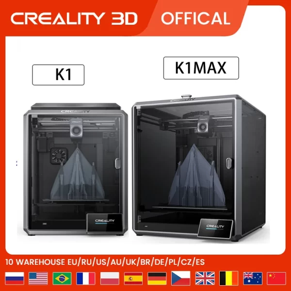 CREALITY-K1 Impressora, impressão de alta velocidade, nivelamento automático, extrusora direta de engrenagem dupla, alta velocidade, K1C, K1MAX