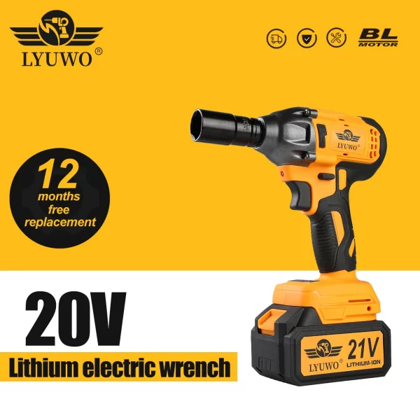 LYUWO-Chave de Impacto Elétrica Brushless, High Torque Ferramenta de Reparação Automotiva, Combina com Bateria Makita, 350NM