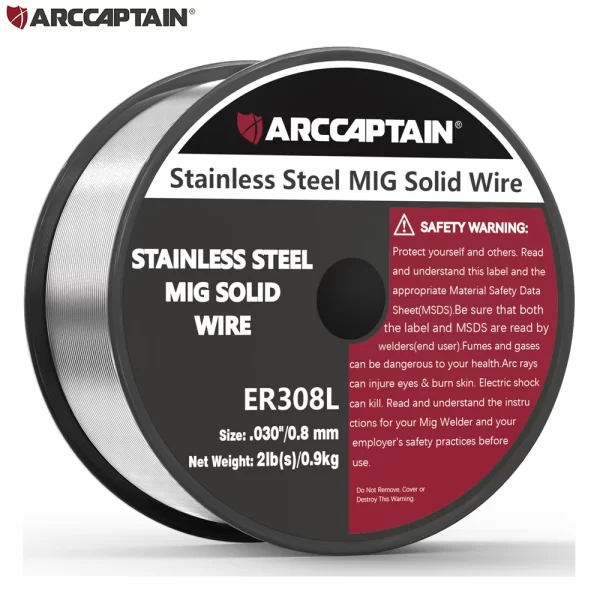ARCCAPTAIN-Fio De Solda MIG De Aço Inoxidável, Gás Sólido, 0.8mm, 0.9mm, 1kg, 1 Rolo para Máquina De Solda MIG, Solda
