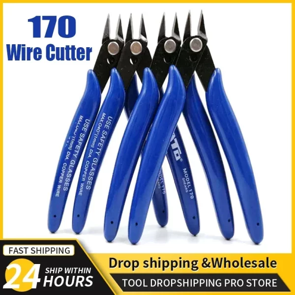 4 Alicate corte 170 Wire Cutter DIY Trimmer Diagonal Side Cutting Cable Nippers Vermelho Azul Alicates Mão Mini Snips Flush Nipper Trimmer Ferramentas Manuais