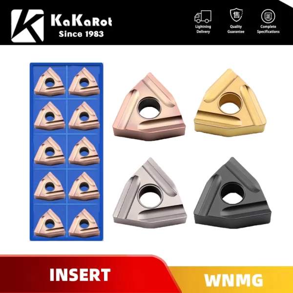 Kakarot Carbide Insert, Ferramentas de Torneamento, Usinagem Áspera, CNC Lathe Cutter, Blade Plate, WNMG080404R-S L-S WNMG 080408R-S, 10pcs