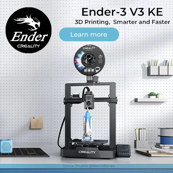 Creality-Ender-3 V3 KE, 500 mm/s, velocidade de impressão rápida, Ender-3, OS X-AxisLinear Rail, ventiladores duplos, Smart Ul, 60W
