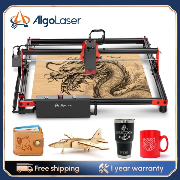 Algolaser-Kit DIY Gravador A Laser com Controle Offline Wi-Fi, Máquina De Gravação A Laser Poderosa, Máquina CNC Luz Azul, 445 nm a 5nm, 72W