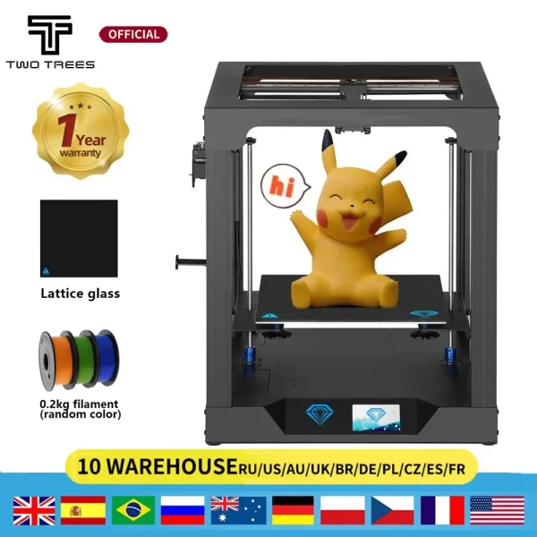 Twotrees-Impressora 3D FDM Dual Z Axis, SP-5, Core XY, Hotbed, PEI, impressão grande, placa-mãe silenciosa, PA, PC, PLA, ABS, TPU, Elast