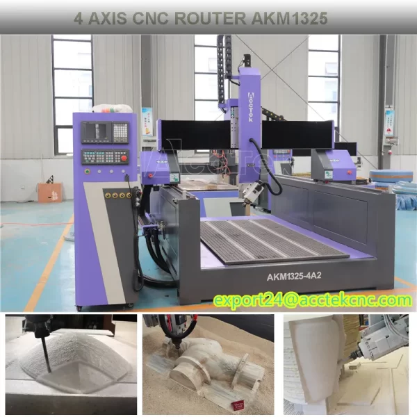 Máquina CNC para Usinagem de moldes de maderia, isopor, Espuma de PVC 3D, Isopor, Molde De Madeira, Modelagem, Gravura, Escultura, Fresagem, 1325, 4 Eixos, 5 Eixos