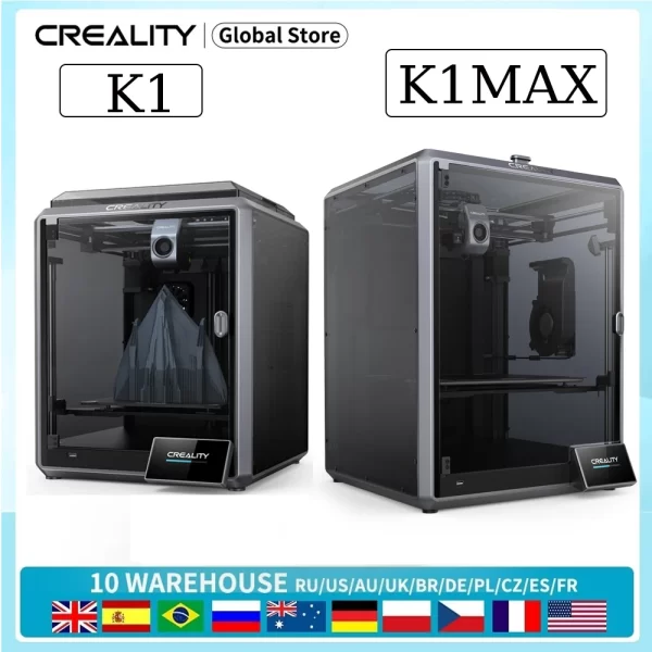 Creality 3d k1/k1max impressora, 600mm, s, impressão de alta velocidade, super sensing ai, grande fluxo, ventilador duplo poderoso, 32mm ³/s