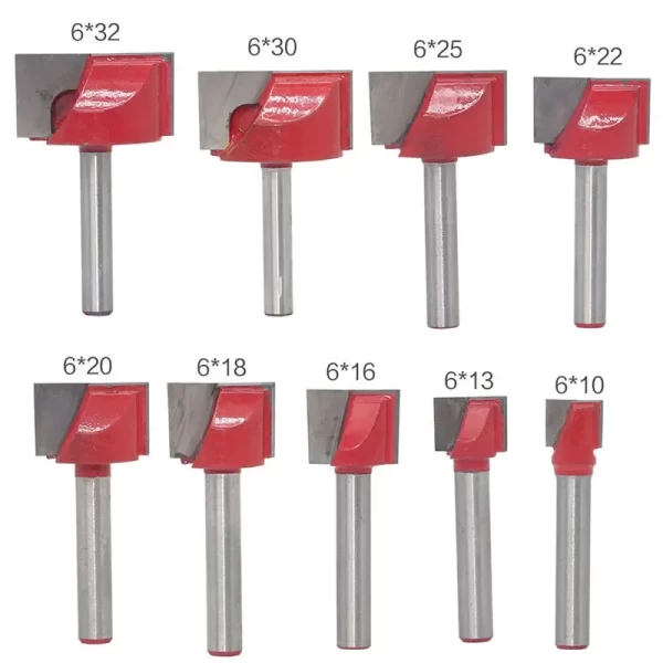 CNC Bottom Cleaning Router Bit, Carboneto, Fresa de Madeira, T Slot Router Bit, 6mm Shank, 10mm, 13mm, 16mm, 18mm, 20mm, 22 milímetros, 25 milímetros, 30 milímetros, 32 milímetros, 1PC