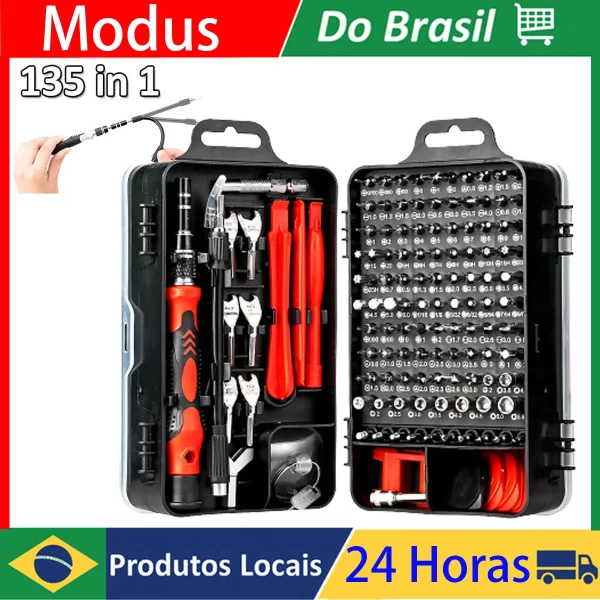 Chave de fenda magnética, Torx, Phillips Screw Bit Kit, removedor de driver elétrico, reparo de chave, telefone, PC Tool, 135 em 1