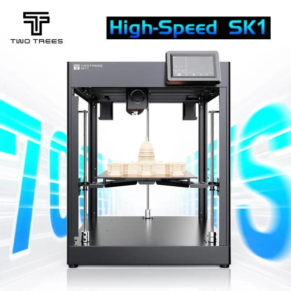 Twotrees-SK1 Impressora 3D de alta velocidade, 700mm, S, extrusão direta, alta temperatura, impressão de alta precisão para Wi-Fi Klipper